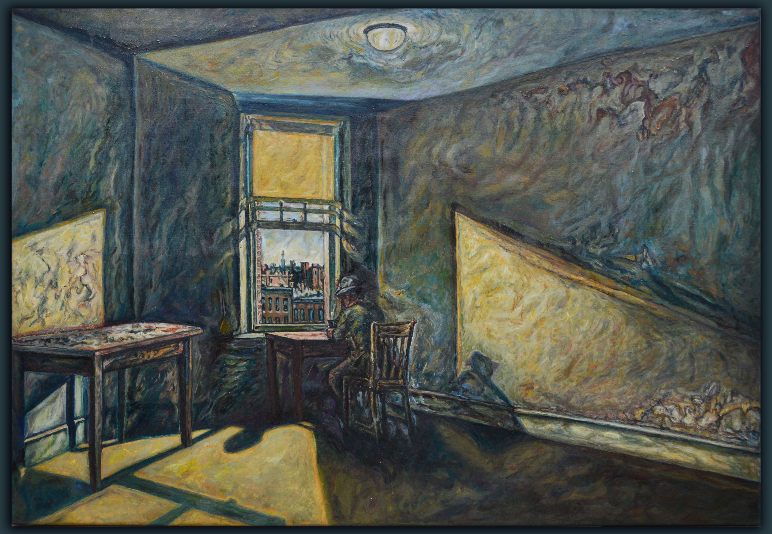 Man in a room and a third unknown